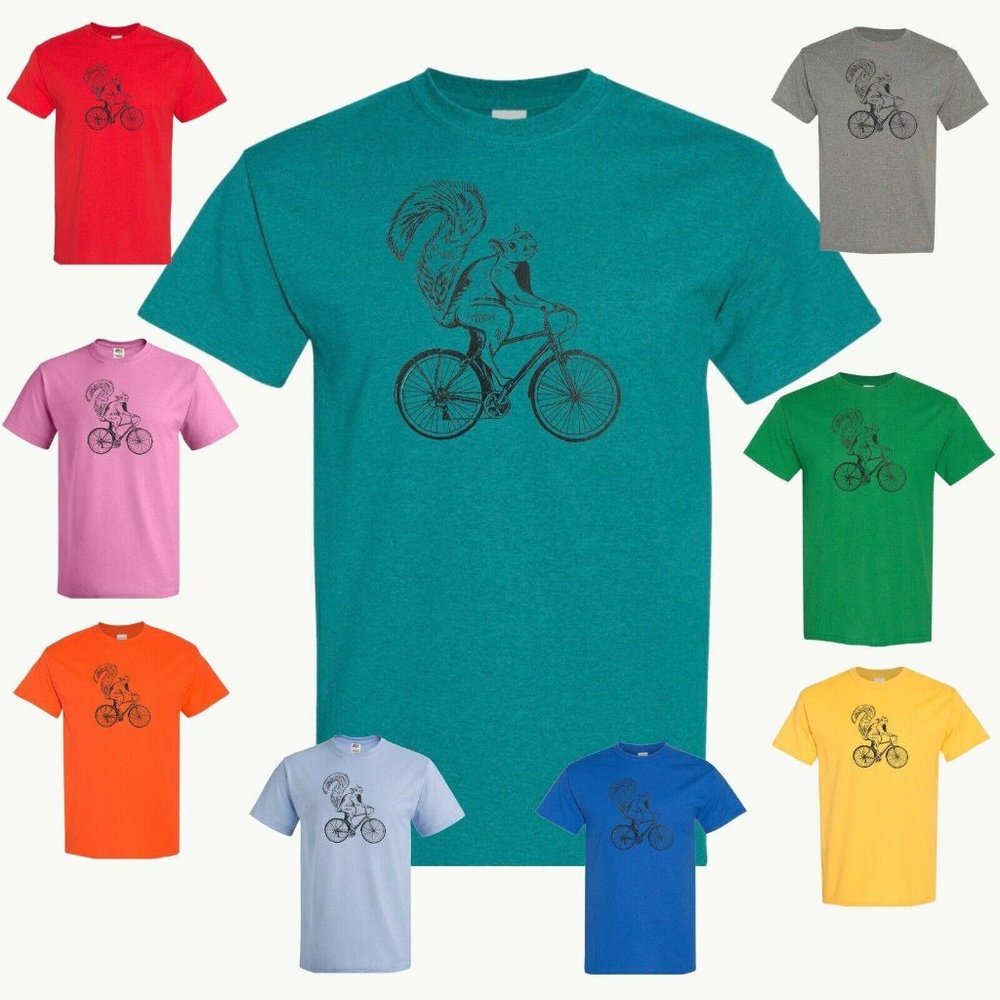 Bike Riding Squirrel Tee Squirrel Riding T-Shirt